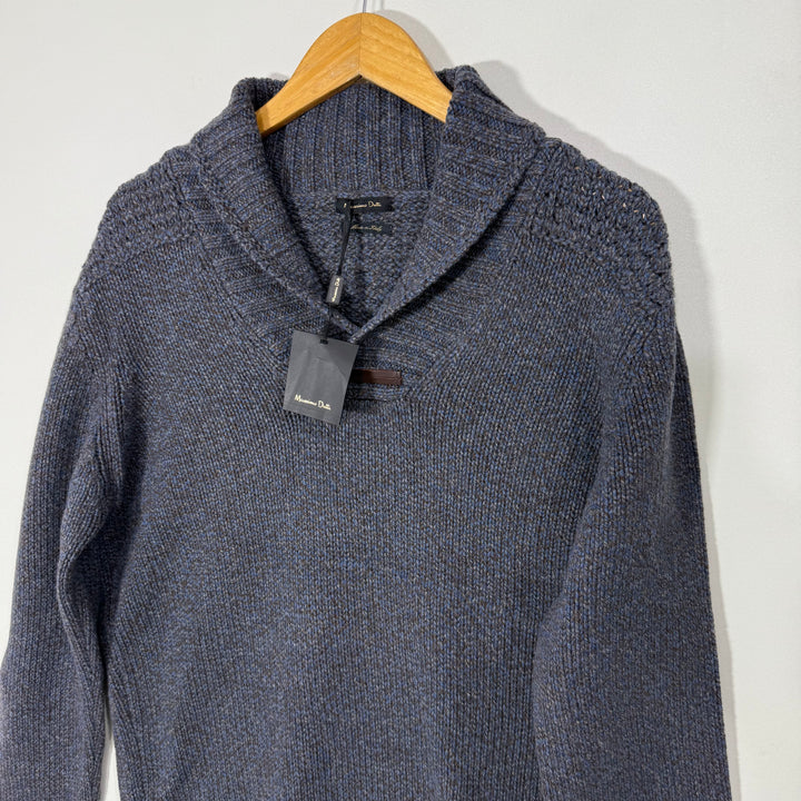 MOSSIMO DUTTI KNITED SHAWL COLLAR SWEATER MADE IN ITALY BRAND NEW