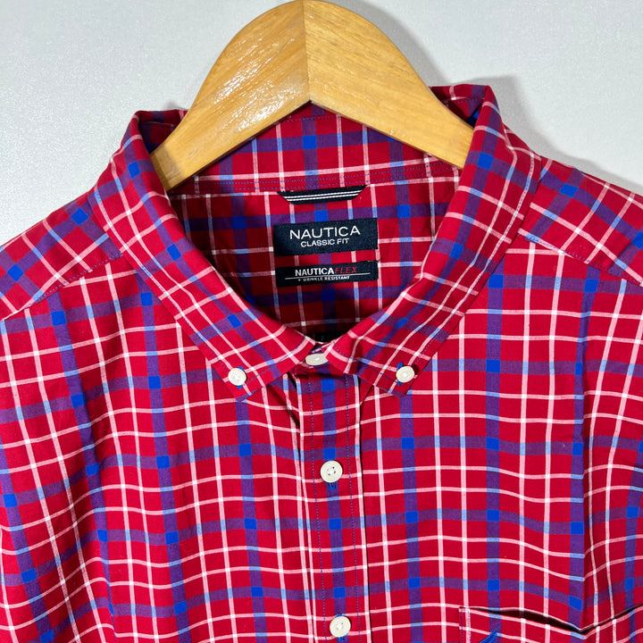 NAUTICA FLEX BUTTON DOWN CHECKERED SHIRT