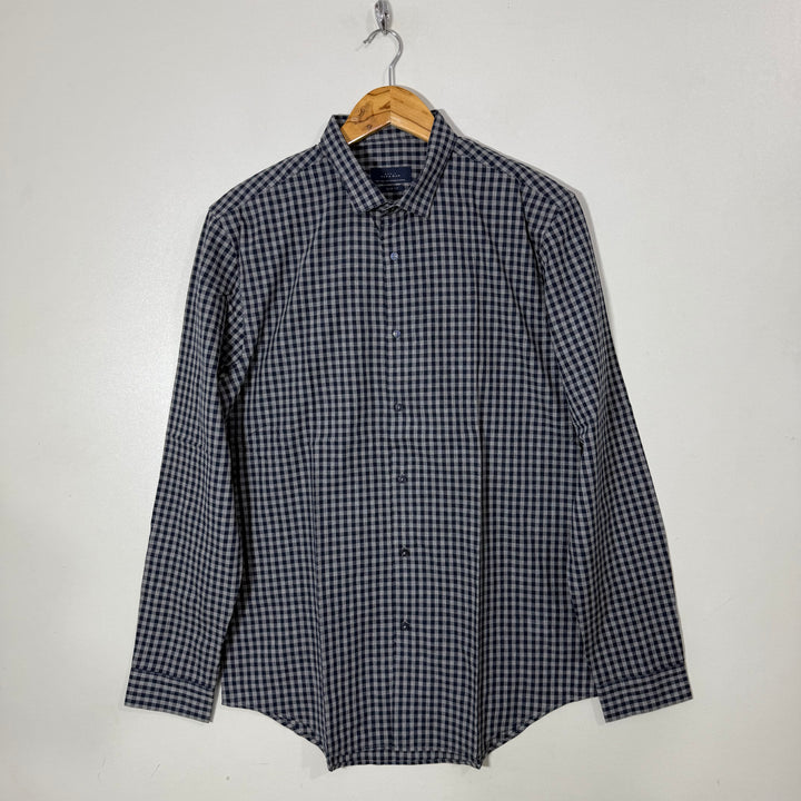 ZARA SLIM FIT COTTON CHECKERED SHIRT