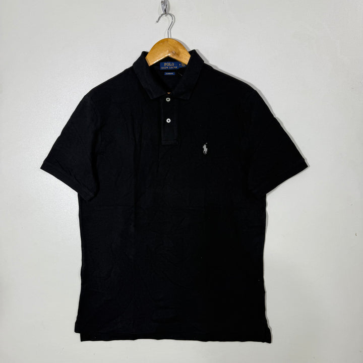 RALPH LAUREN POLO COTTON POLO TSHIRT BLACK COLOUR