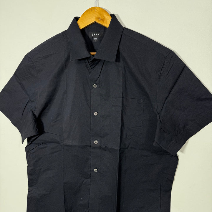 DKNY HALF SLEEVES COTTON SHIRT BLACK COLOUR