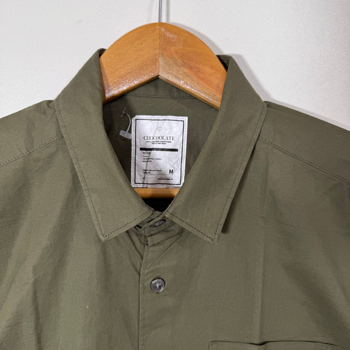 CHOCOOLATE HALF SLEEVES COTTON SHIRT GREEN COLOUR