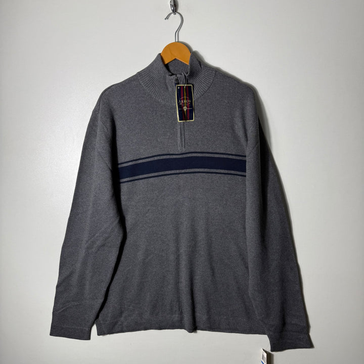 ARROW HALF ZIP COTTON SWEATER BRAND NEW GREY COLOUR