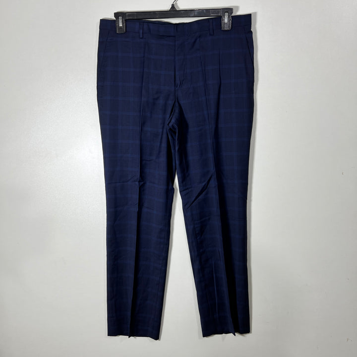 HUGO BOSS SLIM FIT CHECKERED DRESS PANT