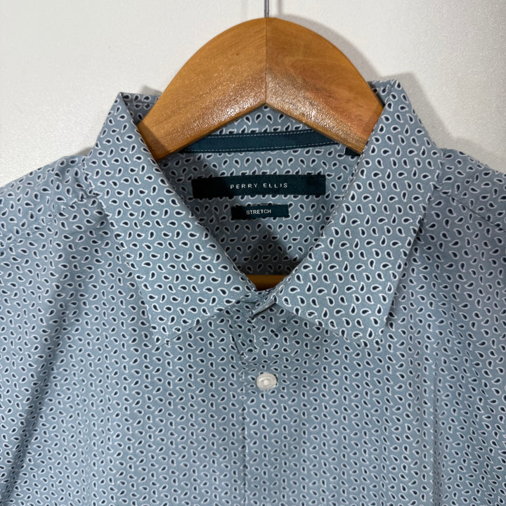 PERRY ELLIS SLIM FIT HALF SLEEVES SHIRT WITH STRETCH
