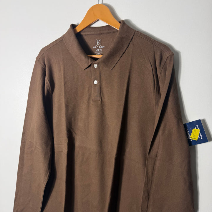GEORGE LONG SLEEVES COTTON POLO TSHIRT BRAND NEW