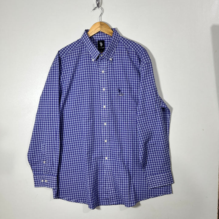 US POLO ASSN BUTTON DOWN CHECKERED SHIRT
