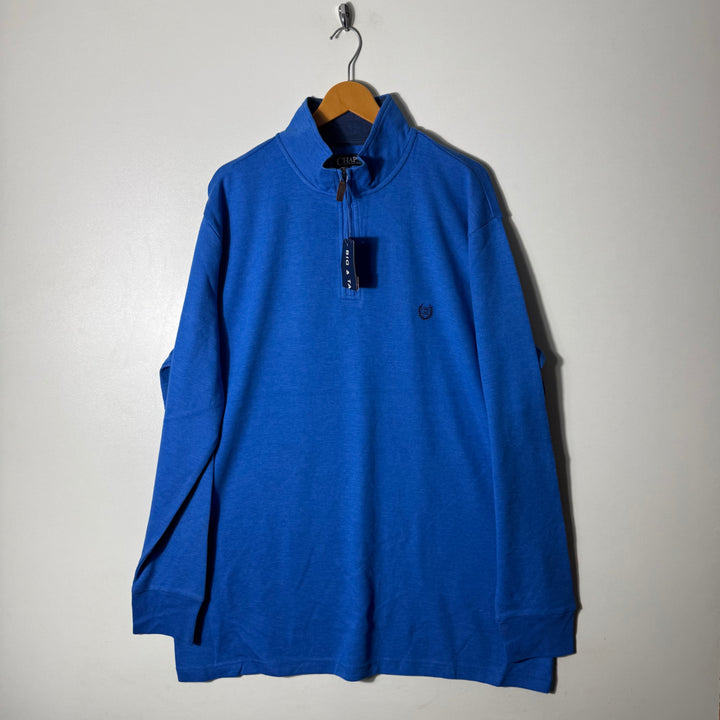CHAPS HALF ZIP FLEECE PULLOVER BRAND NEW NATURAL STRETCH