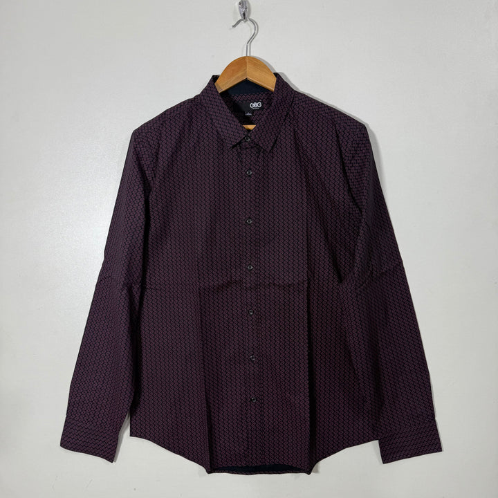 GBG PRINTED CASUAL COTTON SHIRT WITH STRETCH