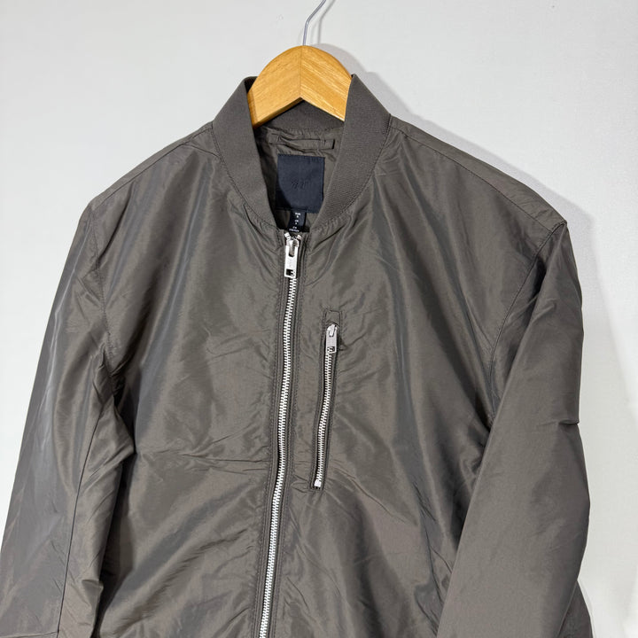H&M BEN COLLAR BOMBER JACKET GREEN COLOUR
