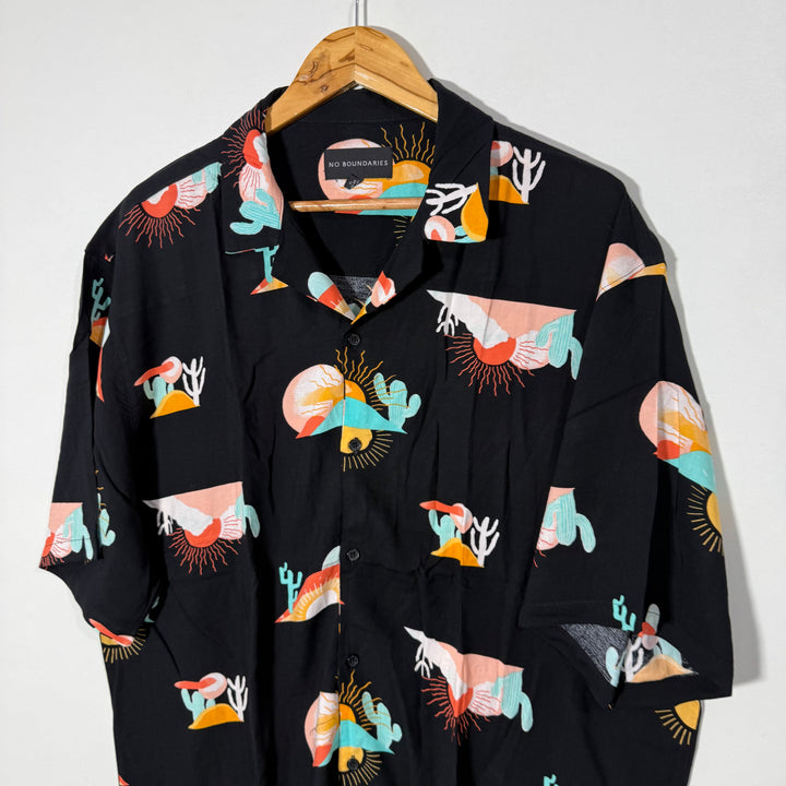 NO BOUNDARIES CUBAN COLLAR HALF SLEEVES HAWAI SHIRT