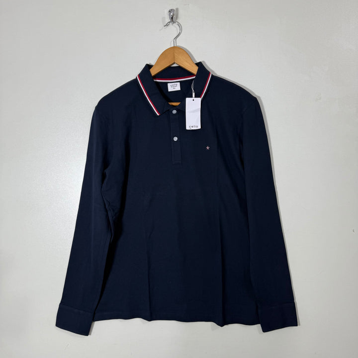 CELIO LONG SLEEVES COTTON POLO TSHIRT BRAND NEW BLUE COLOUR