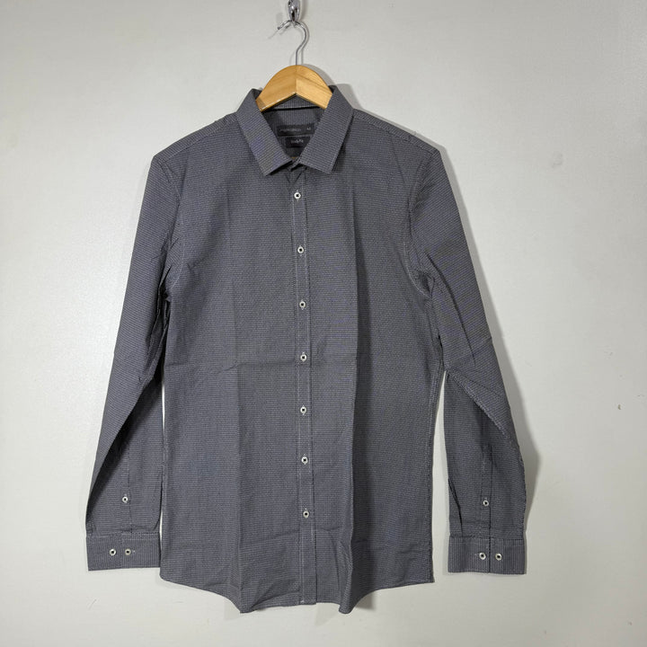 ANGELO LITRICO BODY FIT COTTON SHIRT GREY COLOUR
