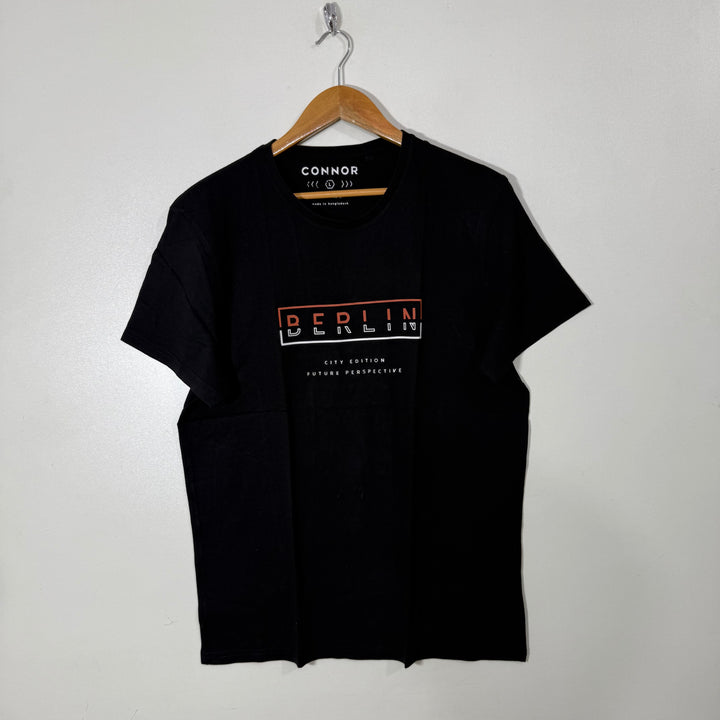 CONNOR COTTON TSHIRT BLACK COLOUR