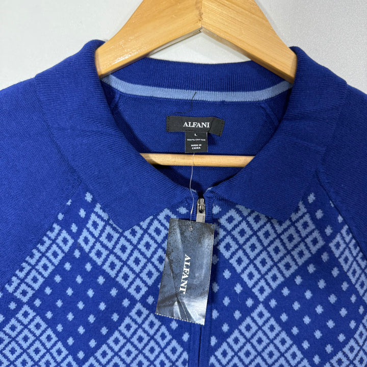ALFANI POLO COLLAR HALF SLEEVES COTTON SWEATER BRAND NEW