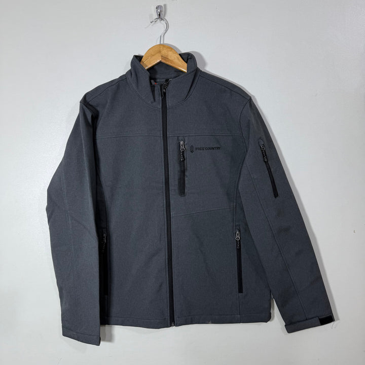 FREE COUNTRY SOFT SHELL WINDBREAKER JACKET INNER FLEECE