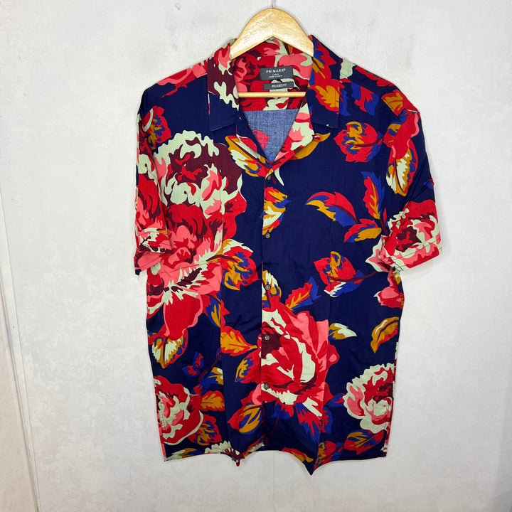 PRIMARK RELAXED FIT SAFARI COLLAR HALF SLEEVES HAWAI SHIRT