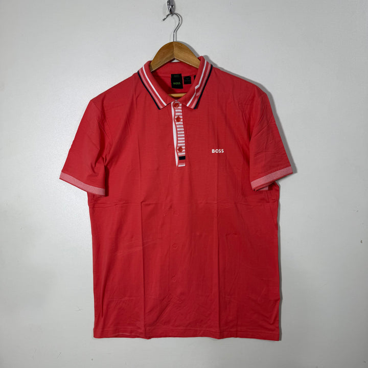 BOSS SLIM FIT COTTON POLO TSHIRT WITH STRETCH