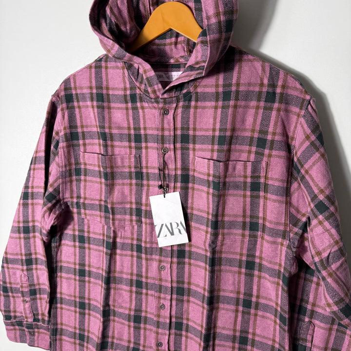 ZARA WOMEN FLANNEL SHIRT BRAND NEW WITH HOOD