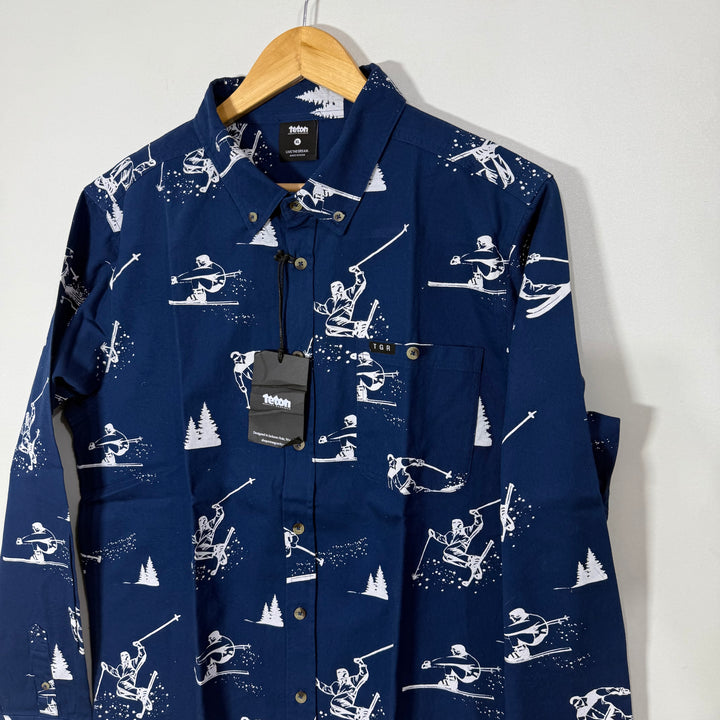 TETON BUTTON DOWN PRINTED COTTON SHIRT BRAND NEW