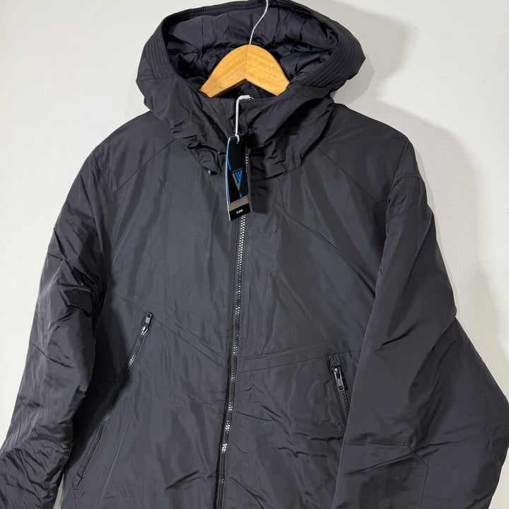 LEVEL WEAR QUILTED LINING WITH HIGHT TECH THERMAL INSULATION  WIND RESISTANT WATER REPELLENT FABRIC FLEECE POCKET BAG FOR EXTRA WARMTH EASY WASH EASY HANDLING JACKET BRAND NEW WITH HOOD