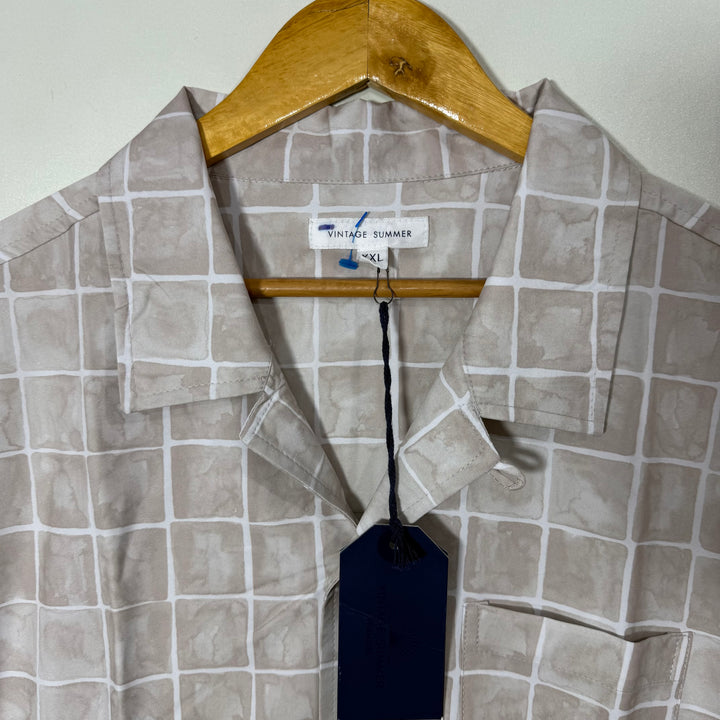 VINTAGE SUMMER SAFARI COLLAR HALF SLEEVE SHIRT BRAND NEW