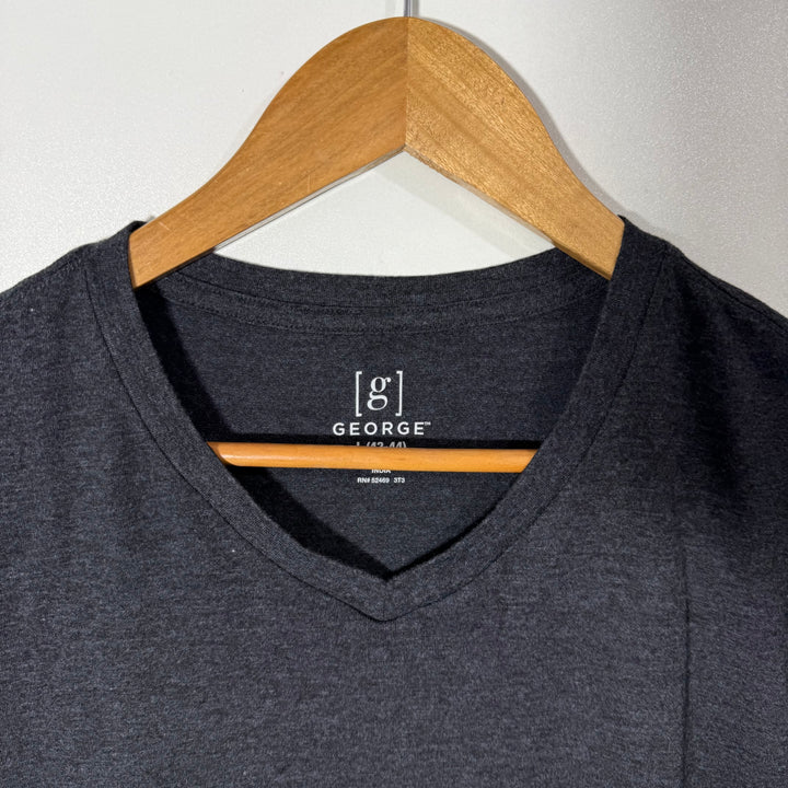 GEORGE V NECK COTTON TSHIRT BRAND NEW GREY COLOUR