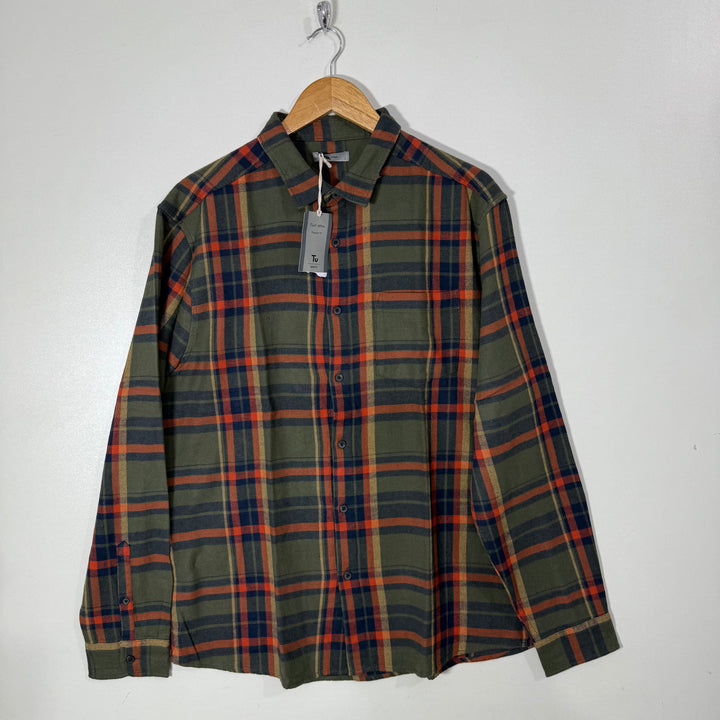 TU MAN CHECKERED FLANNEL COTTON SHIRT BRAND NEW