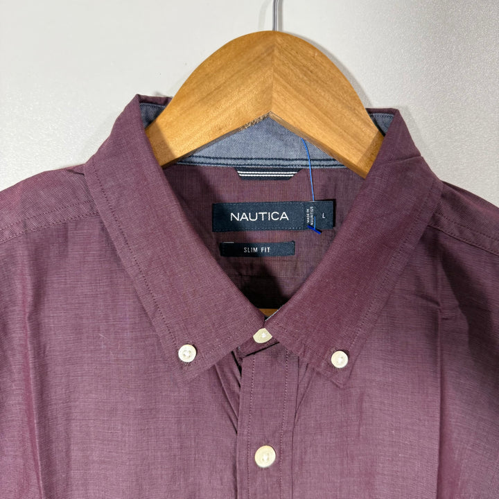 NAUTICA SLIM FIT  BUTTON DOWN CASUAL COTTON SHIRT BRAND NEW