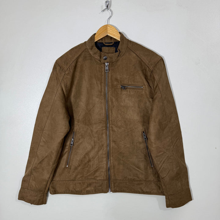 NEXT BEN COLLAR SUEDE BOMBER JACKET