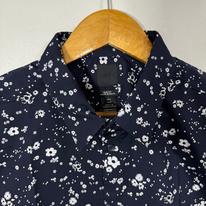 H&M SLIM FIT HALF SLEEVES SHIRT