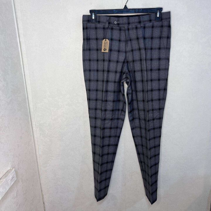 DOMINQUE WILKINS CHECKERED DRESS PANT WITH STRETCH - JS BROTHERS 