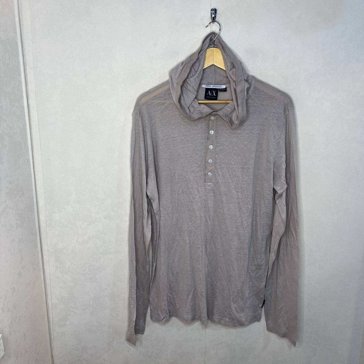 ARMANI EXCHANGE LINEN COTTON TSHIRT WITH HOOD - JS BROTHERS