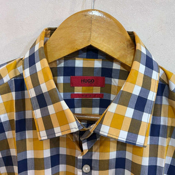 HUGO BOSS SLIM FIT SEMI FORMAL CHECKERED SHIRT - JS BROTHERS